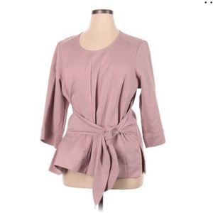 Melissa McCarthy Seven 3/4 Sleeve Mauve Blouse
